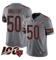 Men Chicago Bears 50 Mike Singletary Limited Silver Inverted Legend 100th Season Football Jersey Men Chicago Bears 50 Mike Singletary Limited Silver Inverted Legend 100th Season Football Jersey