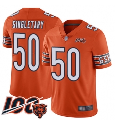 Men Chicago Bears 50 Mike Singletary Orange Alternate 100th Season Limited Football Jersey Men Chicago Bears 50 Mike Singletary Orange Alternate 100th Season Limited Football Jersey
