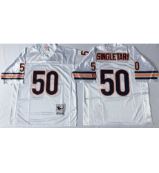 Men Chicago Bears 50 Mike Singletary White M&N Road Throwback Jersey Men Chicago Bears 50 Mike Singletary White M&N Road Throwback Jersey