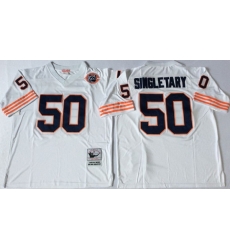 Men Chicago Bears 50 Mike Singletary White M&N Throwback Jersey Men Chicago Bears 50 Mike Singletary White M&N Throwback Jersey