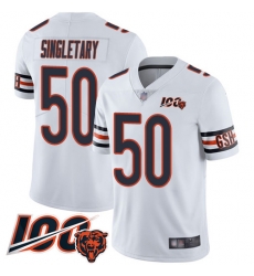 Men Chicago Bears 50 Mike Singletary White Vapor Untouchable Limited Player 100th Season Football Jersey Men Chicago Bears 50 Mike Singletary White Vapor Untouchable Limited Player 100th Season Football Jersey