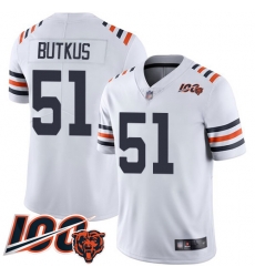 Men Chicago Bears 51 Dick Butkus White 100th Season Limited Football Jersey Men Chicago Bears 51 Dick Butkus White 100th Season Limited Football Jersey