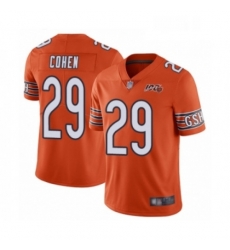 Mens Chicago Bears 29 Tarik Cohen Orange Alternate 100th Season Limited Football Jersey Mens Chicago Bears 29 Tarik Cohen Orange Alternate 100th Season Limited Football Jersey