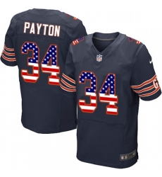 Mens Nike Chicago Bears 34 Walter Payton Elite Navy Blue Home USA Flag Fashion NFL Jersey Mens Nike Chicago Bears 34 Walter Payton Elite Navy Blue Home USA Flag Fashion NFL Jersey