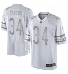 Mens Nike Chicago Bears 34 Walter Payton Limited White Platinum NFL Jersey Mens Nike Chicago Bears 34 Walter Payton Limited White Platinum NFL Jersey