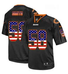 Mens Nike Chicago Bears 58 Roquan Smith Elite Black USA Flag Fashion NFL Jersey Mens Nike Chicago Bears 58 Roquan Smith Elite Black USA Flag Fashion NFL Jersey