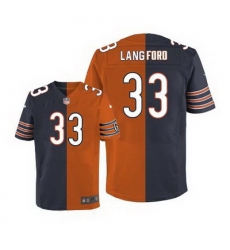 Nike Bears #33 Jeremy Langford Navy Blue Orange Mens Stitched NFL Elite Split Jersey Nike Bears #33 Jeremy Langford Navy Blue Orange Mens Stitched NFL Elite Split Jersey