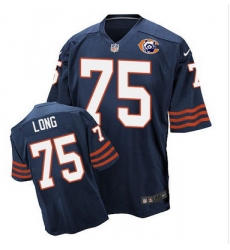 Nike Bears #75 Kyle Long Navy Blue Throwback Mens Stitched NFL Elite Jersey Nike Bears #75 Kyle Long Navy Blue Throwback Mens Stitched NFL Elite Jersey