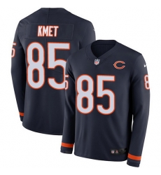 Nike Bears 85 Cole Kmet Navy Blue Team Color Men Stitched NFL Limited Therma Long Sleeve Jersey Nike Bears 85 Cole Kmet Navy Blue Team Color Men Stitched NFL Limited Therma Long Sleeve Jersey