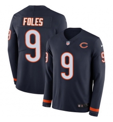 Nike Bears 9 Nick Foles Navy Blue Team Color Men Stitched NFL Limited Therma Long Sleeve Jersey Nike Bears 9 Nick Foles Navy Blue Team Color Men Stitched NFL Limited Therma Long Sleeve Jersey