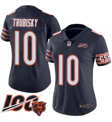 Women Chicago Bears 10 Mitchell Trubisky Navy Blue Team Color 100th Season Limited Football Jersey Women Chicago Bears 10 Mitchell Trubisky Navy Blue Team Color 100th Season Limited Football Jersey