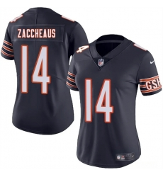 Women Chicago Bears 14 Olamide Zaccheaus Navy 2025 Vapor Stitched Jersey Women Chicago Bears 14 Olamide Zaccheaus Navy 2025 Vapor Stitched Jersey