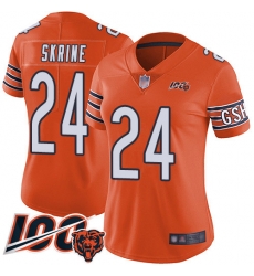 Women Chicago Bears 24 Buster Skrine Orange Alternate 100th Season Limited Football Jersey Women Chicago Bears 24 Buster Skrine Orange Alternate 100th Season Limited Football Jersey