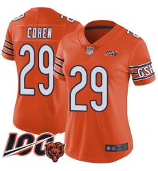Women Chicago Bears 29 Tarik Cohen Orange Alternate 100th Season Limited Football Jersey Women Chicago Bears 29 Tarik Cohen Orange Alternate 100th Season Limited Football Jersey