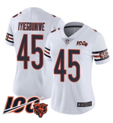 Women Chicago Bears 45 Joel Iyiegbuniwe White Vapor Untouchable Limited Player 100th Season Football Jersey Women Chicago Bears 45 Joel Iyiegbuniwe White Vapor Untouchable Limited Player 100th Season Football Jersey