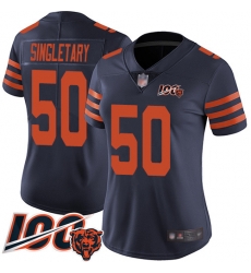 Women Chicago Bears 50 Mike Singletary Limited Navy Blue Rush Vapor Untouchable 100th Season Football Jersey Women Chicago Bears 50 Mike Singletary Limited Navy Blue Rush Vapor Untouchable 100th Season Football Jersey