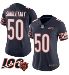 Women Chicago Bears 50 Mike Singletary Navy Blue Team Color 100th Season Limited Football Jersey Women Chicago Bears 50 Mike Singletary Navy Blue Team Color 100th Season Limited Football Jersey