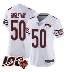 Women Chicago Bears 50 Mike Singletary White Vapor Untouchable Limited Player 100th Season Football Jersey Women Chicago Bears 50 Mike Singletary White Vapor Untouchable Limited Player 100th Season Football Jersey