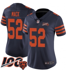Women Chicago Bears 52 Khalil Mack Limited Navy Blue Rush Vapor Untouchable 100th Season Football Jersey Women Chicago Bears 52 Khalil Mack Limited Navy Blue Rush Vapor Untouchable 100th Season Football Jersey