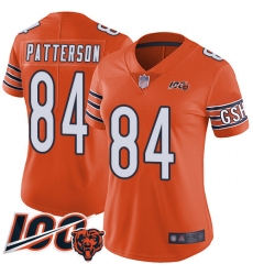 Women Chicago Bears 84 Cordarrelle Patterson Orange Alternate 100th Season Limited Football Jerseyrse Women Chicago Bears 84 Cordarrelle Patterson Orange Alternate 100th Season Limited Football Jerseyrse