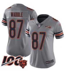 Women Chicago Bears 87 Tom Waddle Limited Silver Inverted Legend 100th Season Football Jersey Women Chicago Bears 87 Tom Waddle Limited Silver Inverted Legend 100th Season Football Jersey