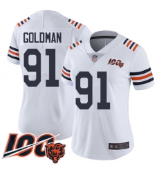 Women Chicago Bears 91 Eddie Goldman White 100th Season Limited Football Jersey Women Chicago Bears 91 Eddie Goldman White 100th Season Limited Football Jersey