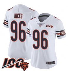 Women Chicago Bears 96 Akiem Hicks White Vapor Untouchable Limited Player 100th Season Football Jersey Women Chicago Bears 96 Akiem Hicks White Vapor Untouchable Limited Player 100th Season Football Jersey