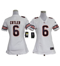 Women Nike Chicago Bears 6# Jay Cutler White Jersey Women Nike Chicago Bears 6# Jay Cutler White Jersey