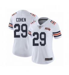 Womens Chicago Bears 29 Tarik Cohen White 100th Season Limited Football Jersey Womens Chicago Bears 29 Tarik Cohen White 100th Season Limited Football Jersey