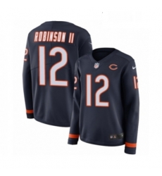 Womens Nike Chicago Bears 12 Allen Robinson Limited Navy Blue Therma Long Sleeve NFL Jersey Womens Nike Chicago Bears 12 Allen Robinson Limited Navy Blue Therma Long Sleeve NFL Jersey