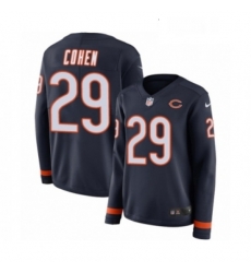 Womens Nike Chicago Bears 29 Tarik Cohen Limited Navy Blue Therma Long Sleeve NFL Jersey Womens Nike Chicago Bears 29 Tarik Cohen Limited Navy Blue Therma Long Sleeve NFL Jersey