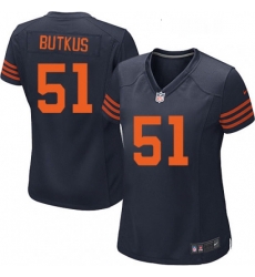 Womens Nike Chicago Bears 51 Dick Butkus Game Navy Blue Alternate NFL Jersey Womens Nike Chicago Bears 51 Dick Butkus Game Navy Blue Alternate NFL Jersey
