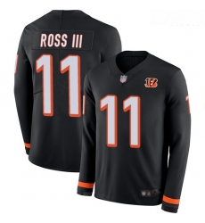 Bengals 11 John Ross III Black Team Color Men Stitched Football Limited Therma Long Sleeve Jersey Bengals 11 John Ross III Black Team Color Men Stitched Football Limited Therma Long Sleeve Jersey