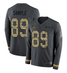 Bengals 89 Drew Sample Anthracite Salute to Service Men Stitched Football Limited Therma Long Sleeve Jersey Bengals 89 Drew Sample Anthracite Salute to Service Men Stitched Football Limited Therma Long Sleeve Jersey