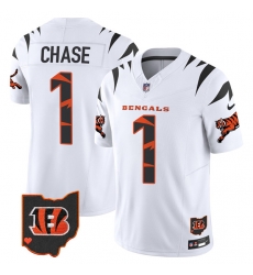 Men Cincinnati Bengals 1 Ja Marr Chase White Limited F U S E Special Vapor Untouchable Limited Stitched Football Jersey Men Cincinnati Bengals 1 Ja Marr Chase White Limited F U S E Special Vapor Untouchable Limited Stitched Football Jersey