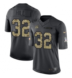 Nike Bengals #32 Jeremy Hill Black Mens Stitched NFL Limited 2016 Salute to Service Jersey Nike Bengals #32 Jeremy Hill Black Mens Stitched NFL Limited 2016 Salute to Service Jersey
