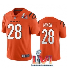 Nike Cincinati Bengals 28 Joe Mixon Orange 2022 Super Bowl LVI Vapor Limited Jersey Nike Cincinati Bengals 28 Joe Mixon Orange 2022 Super Bowl LVI Vapor Limited Jersey