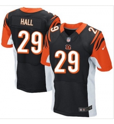 Nike Cincinnati Bengals #29 Leon Hall Black Team Color Mens Stitched NFL Elite Jersey Nike Cincinnati Bengals #29 Leon Hall Black Team Color Mens Stitched NFL Elite Jersey