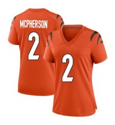 Women Cincinnati Bengals #2 Evan McPherson 2021 Orange Vapor Limited Stitched NFL Jersey Women Cincinnati Bengals #2 Evan McPherson 2021 Orange Vapor Limited Stitched NFL Jersey