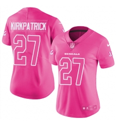 Womens Nike Bengals #27 Dre Kirkpatrick Pink Stitched NFL Limited Rush Fashion Jersey Womens Nike Bengals #27 Dre Kirkpatrick Pink Stitched NFL Limited Rush Fashion Jersey