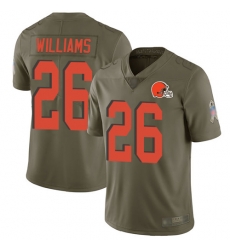 Browns 26 Greedy Williams Olive Men Stitched Football Limited 2017 Salute To Service Jersey Browns 26 Greedy Williams Olive Men Stitched Football Limited 2017 Salute To Service Jersey