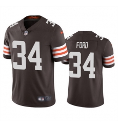 Men Cleveland Browns 34 Jerome Ford Brown Vapor Stitched Game Jersey Men Cleveland Browns 34 Jerome Ford Brown Vapor Stitched Game Jersey