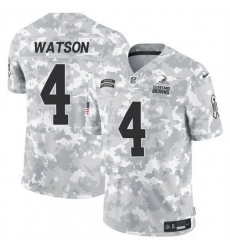 Men Cleveland Browns 4 Deshaun Watson 2024 F U S E Arctic Camo Salute To Service Limited Stitched Football Jersey Men Cleveland Browns 4 Deshaun Watson 2024 F U S E Arctic Camo Salute To Service Limited Stitched Football Jersey
