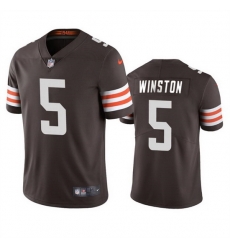 Men Cleveland Browns 5 Jameis Winston Brown Vapor Limited Stitched Football Jersey Men Cleveland Browns 5 Jameis Winston Brown Vapor Limited Stitched Football Jersey