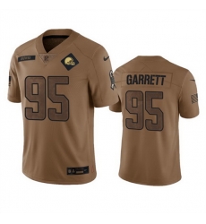 Men Cleveland Browns 95 Myles Garrett 2023 Brown Salute To Service Limited Stitched Jersey Men Cleveland Browns 95 Myles Garrett 2023 Brown Salute To Service Limited Stitched Jersey