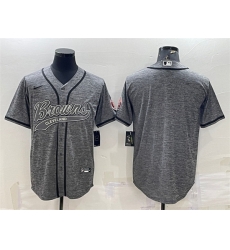 Men Cleveland Browns Blank Grey With Patch Cool Base Stitched Baseball Jersey Men Cleveland Browns Blank Grey With Patch Cool Base Stitched Baseball Jersey
