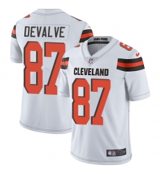Men Nike Browns #87 Seth DeValve White Stitched NFL Vapor Untouchable Limited Jersey Men Nike Browns #87 Seth DeValve White Stitched NFL Vapor Untouchable Limited Jersey