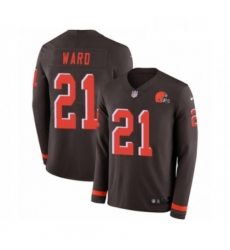 Mens Nike Cleveland Browns 21 Denzel Ward Limited Brown Therma Long Sleeve NFL Jersey Mens Nike Cleveland Browns 21 Denzel Ward Limited Brown Therma Long Sleeve NFL Jersey