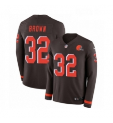 Mens Nike Cleveland Browns 32 Jim Brown Limited Brown Therma Long Sleeve NFL Jersey Mens Nike Cleveland Browns 32 Jim Brown Limited Brown Therma Long Sleeve NFL Jersey
