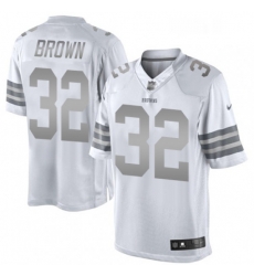 Mens Nike Cleveland Browns 32 Jim Brown Limited White Platinum NFL Jersey Mens Nike Cleveland Browns 32 Jim Brown Limited White Platinum NFL Jersey